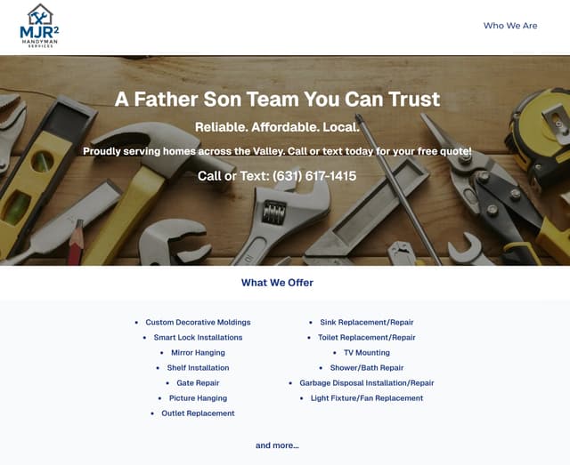 Live Handyman Website screenshot